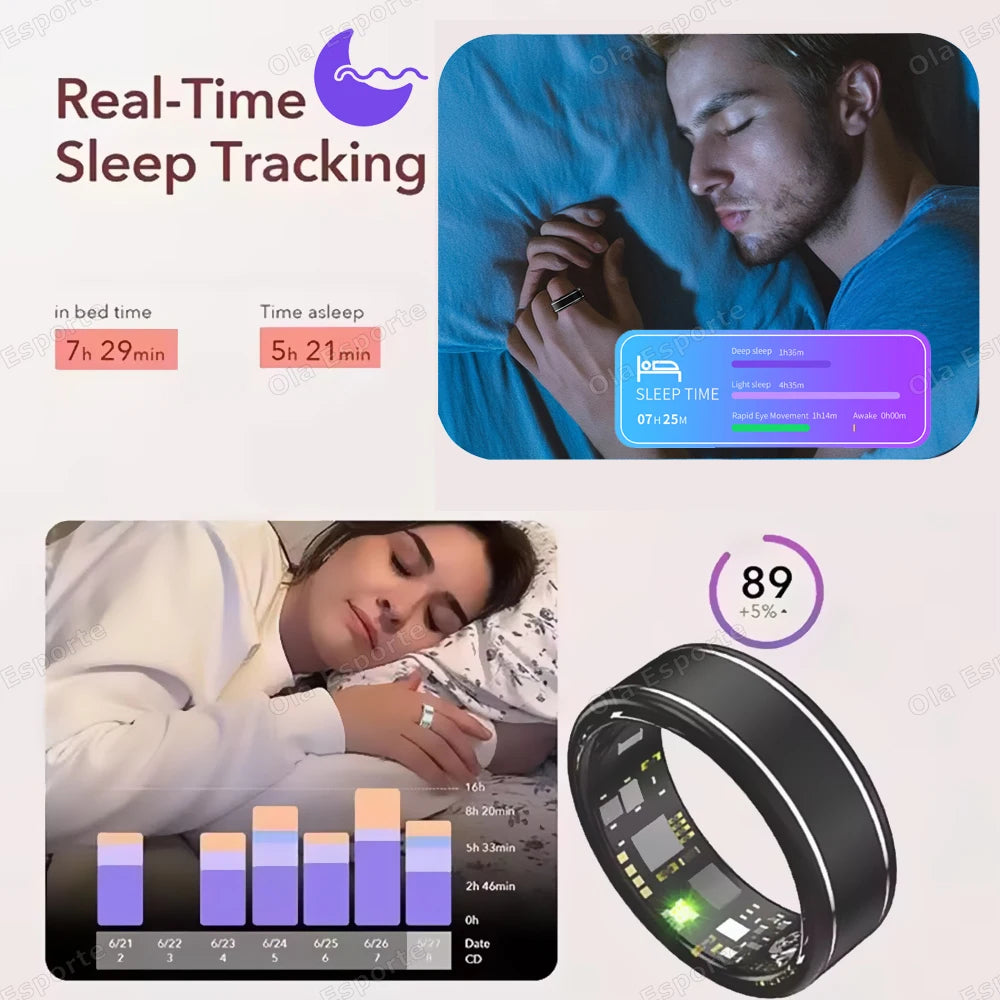 Smart Ring Heart Rate SpO2 Sleep Tracker | 5ATM Waterproof