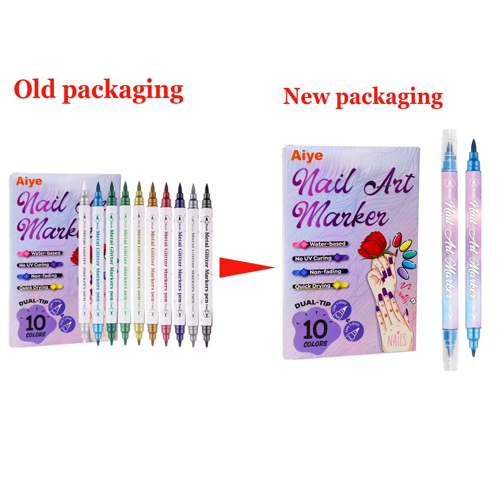 10Pcs/Set DIY Nail Art Graffiti Pen Nail Polish Pens Drawing Painting Point Liner Acrylic Painted Pen Waterproof Quick-drying Oasis Select