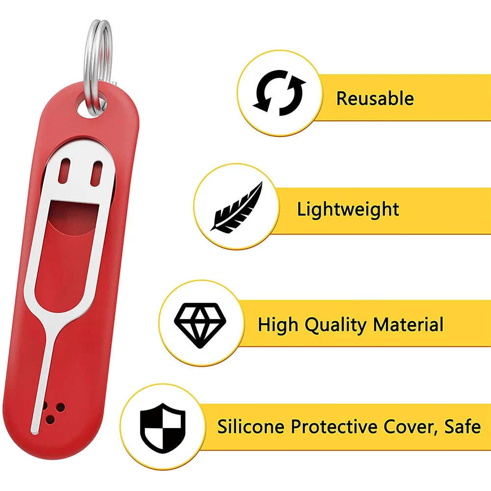 LIKE WISH 6Pcs SIM Card Removal Tool-Sim Card Tray Pin Eject Removal Tool Needle Opener Ejector,With Removable Key Chain Oasis Select