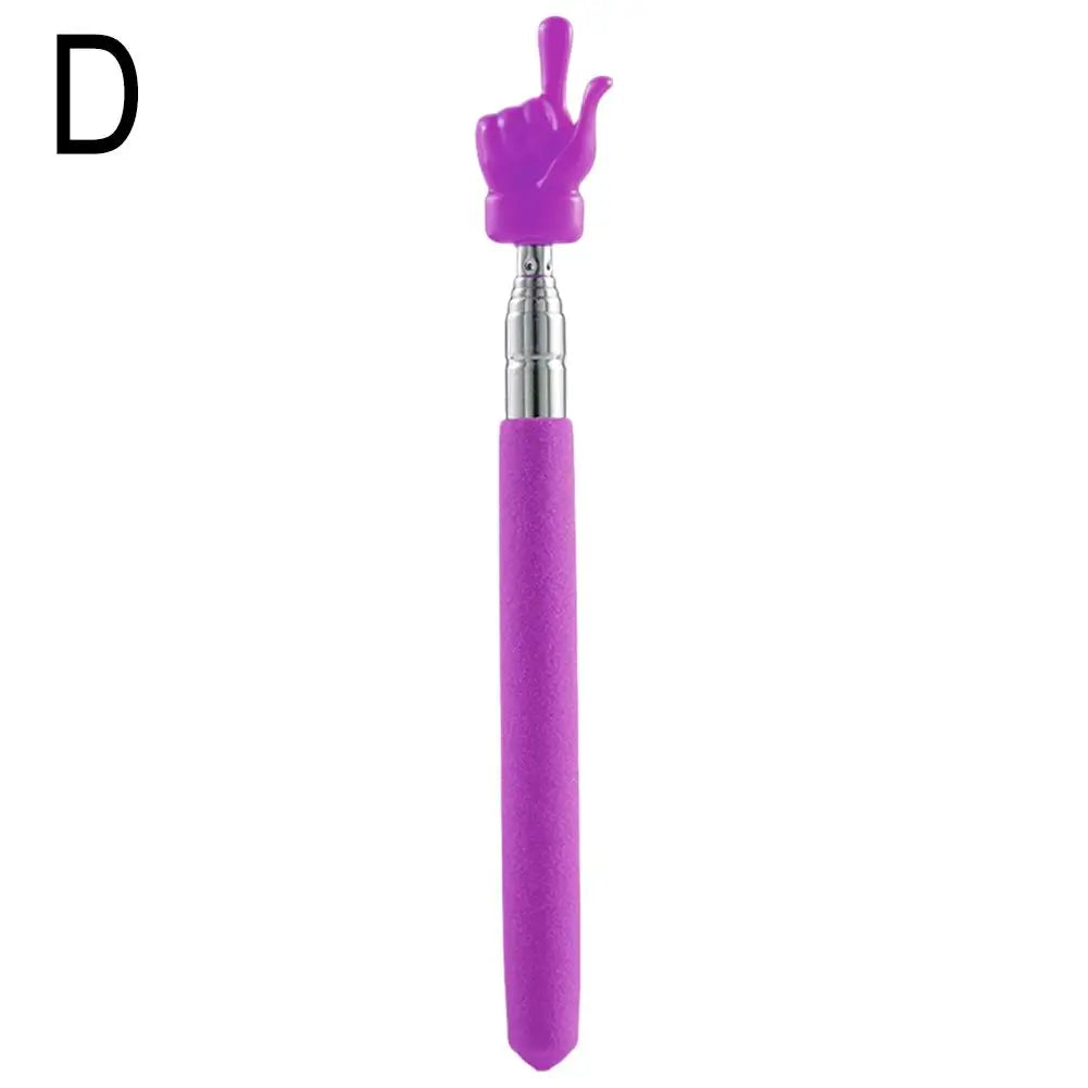 Retractable Teacher Pointer Finger Design StainlessSteel Telescopic School Teaching Pointer Stick Teacher Supplies for Classroom Oasis Select PURPLE
