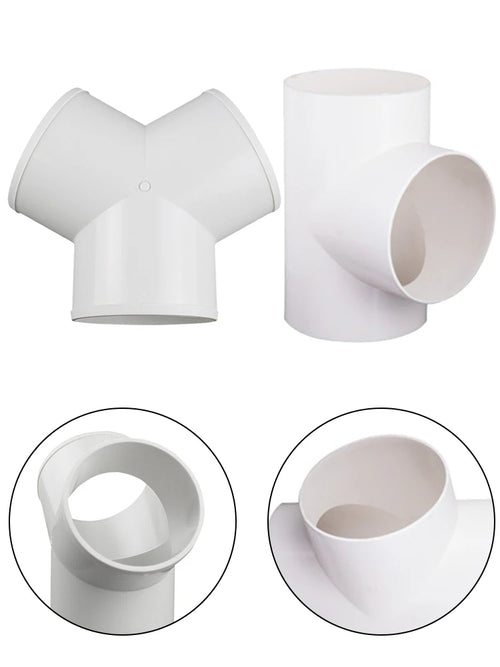 100mm T/Y Connector Duct Connector Quick Ventilation Tube Joint Coupler 3 Ways Splitter Pvc Extractor Fittings Oasis Select