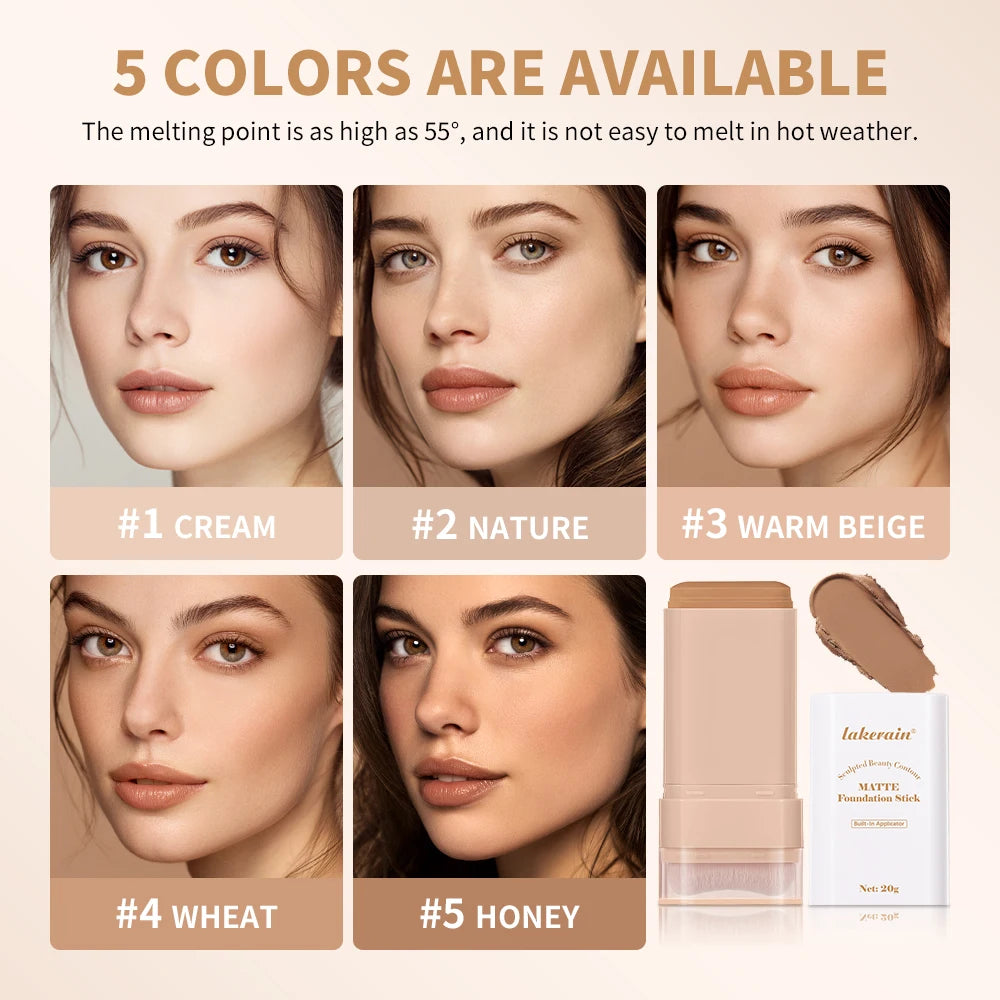 Skin Tint Foundation Stick with Brush Multi Use Matte Waterproof Long Lasting Oil Control Thin Coverage for Blemishes Concealer Oasis Select