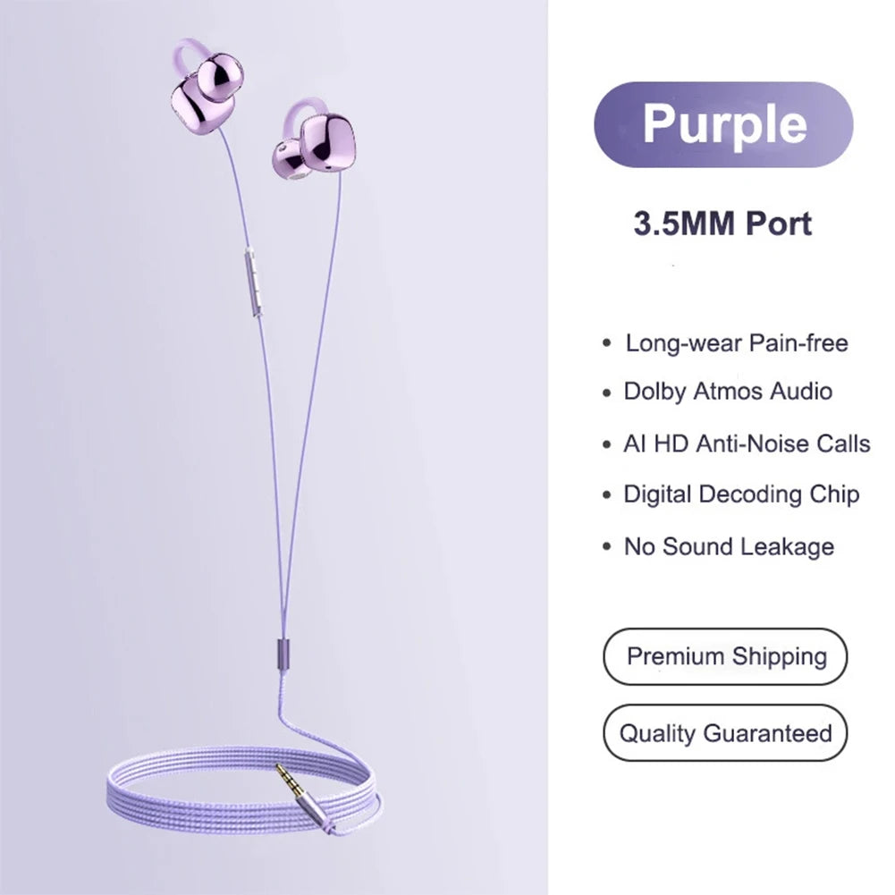 Clip-On Wired Earphones USB-C & 3.5mm | IPX4 | HD Mic