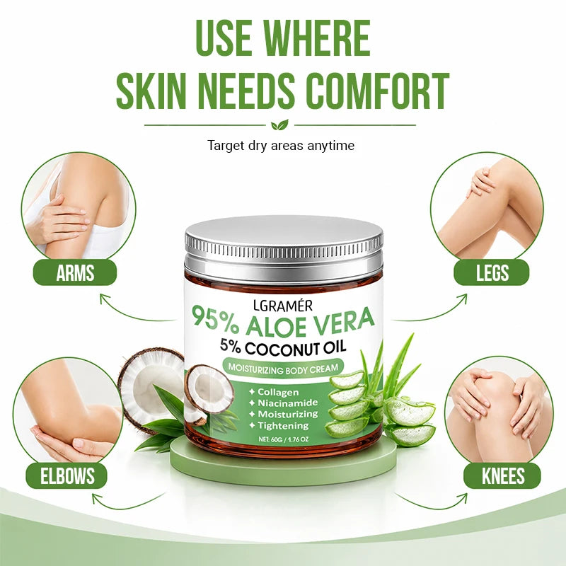 95% Aloe Vera Body Cream – Coconut Oil & Niacinamide | 30g
