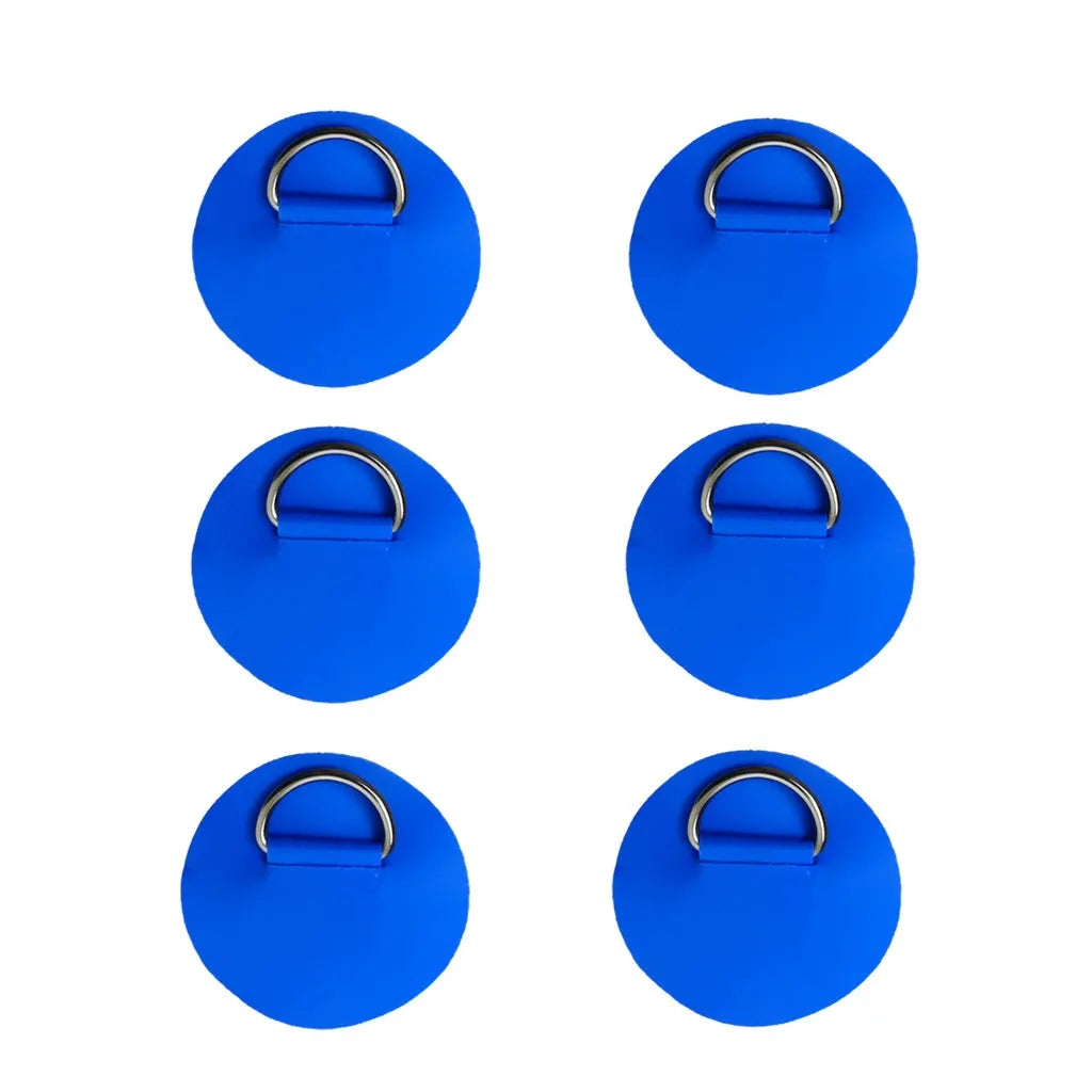 6.5CM D-Ring Patch for Inflatable Boat Kayak Dinghy SUP D-Ring PVC Patch Stand-Up Paddleboard Canoe Rafting Rope Ring Patch Oasis Select 6 Blue