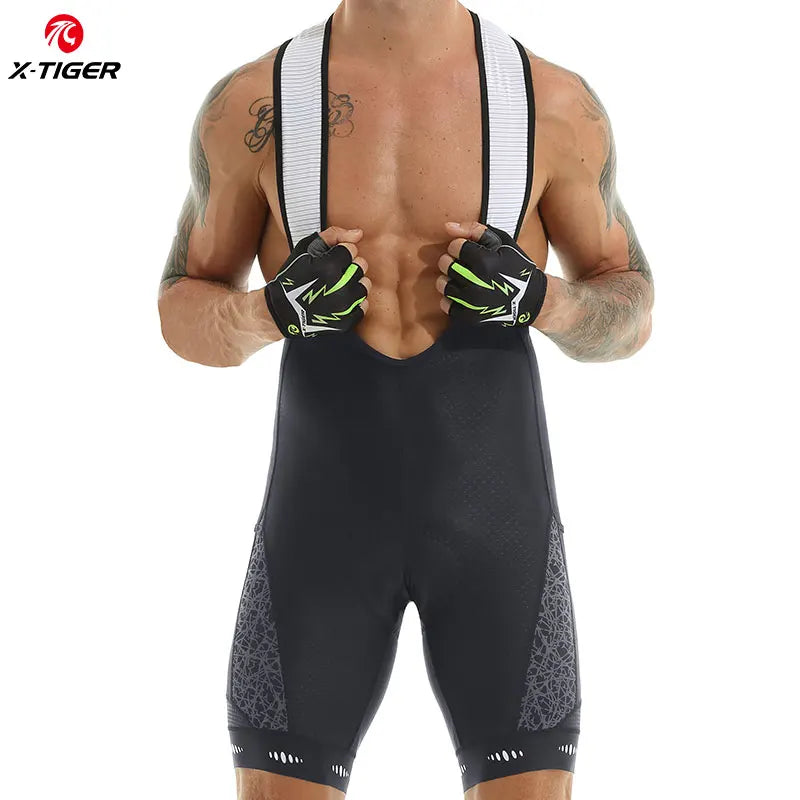 X-TIGER Cycling Bib Shorts 5D Gel Pad Mountain Bike Shorts Bretelle Pockets Outdoor Breathable UPF50+ Bike Tight Bicycle Shorts Oasis Select