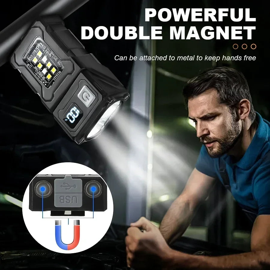 Mini USB-C Rechargeable LED Flashlight | COB, Magnetic, IPX4