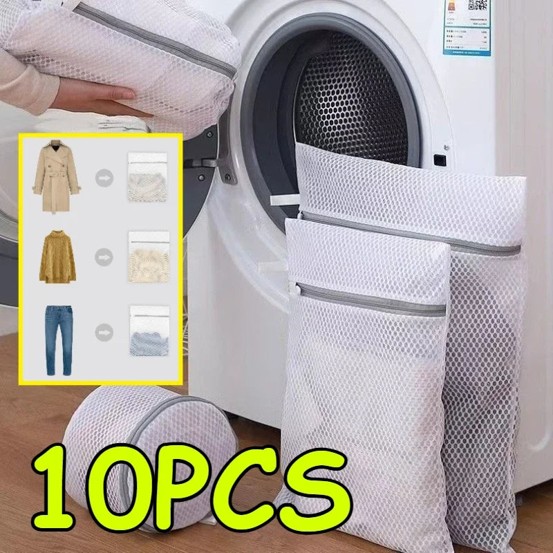 1/2/4/5/10Pcs Mesh Laundry Bags Durable Honeycomb Mesh Laundry Organizer Bags Reusable Washing Machines Bag Oasis Select