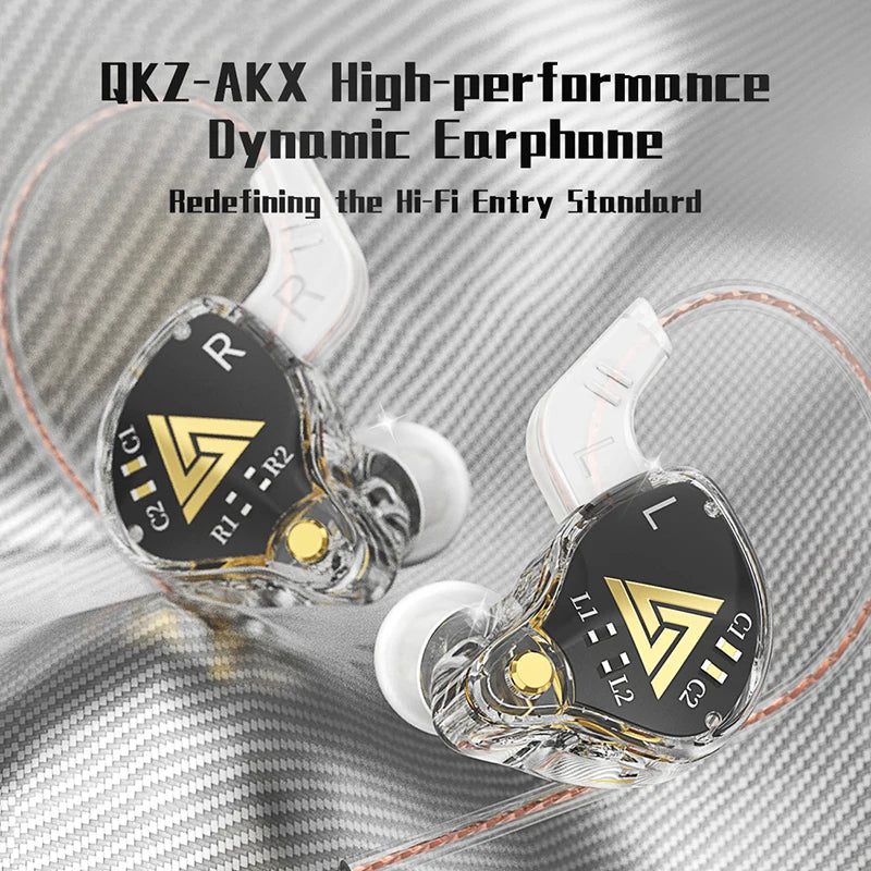 Original QKZ AKX Wired Earphone IEM Monitor Level Headset With MIC HIFI Stereo 3.5mm AUX In-Ear Headphone For Music Game Sport Oasis Select