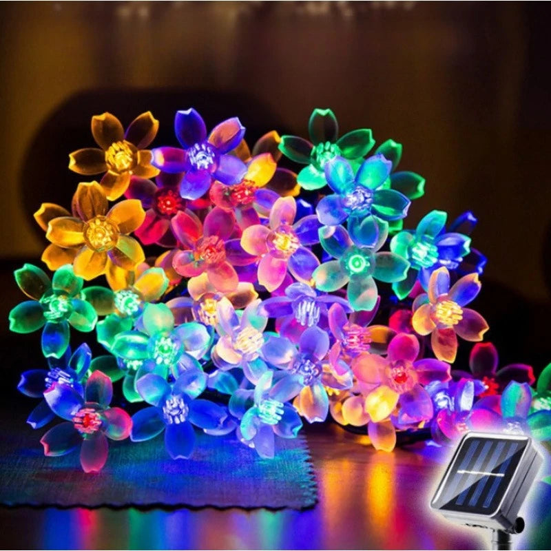 Led Solar Light String Cherry Blossom Bubble Ball String Outdoor Waterproof Christmas Festival Decorative Light String Oasis Select
