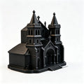 Medieval Castle Church Model Kit Gothic Cathedral Building Figurine Desktop Ornament Miniature Architecture Decor for Hobbyists Oasis Select black