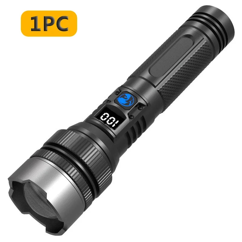KDULIT LED Zoom Flashlight | Type-C Rechargeable & Digital Display