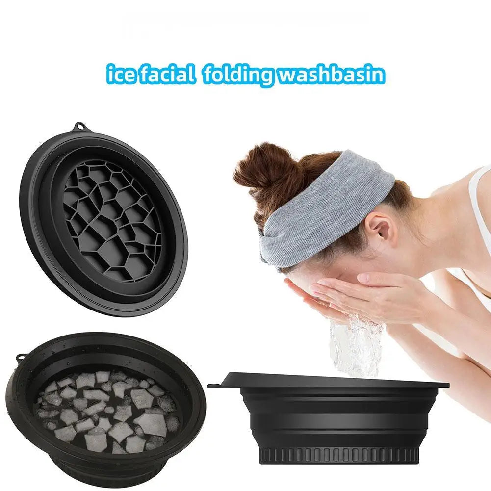 Foldable Silicone Face Ice Bath Bowl – Portable Skin Tool
