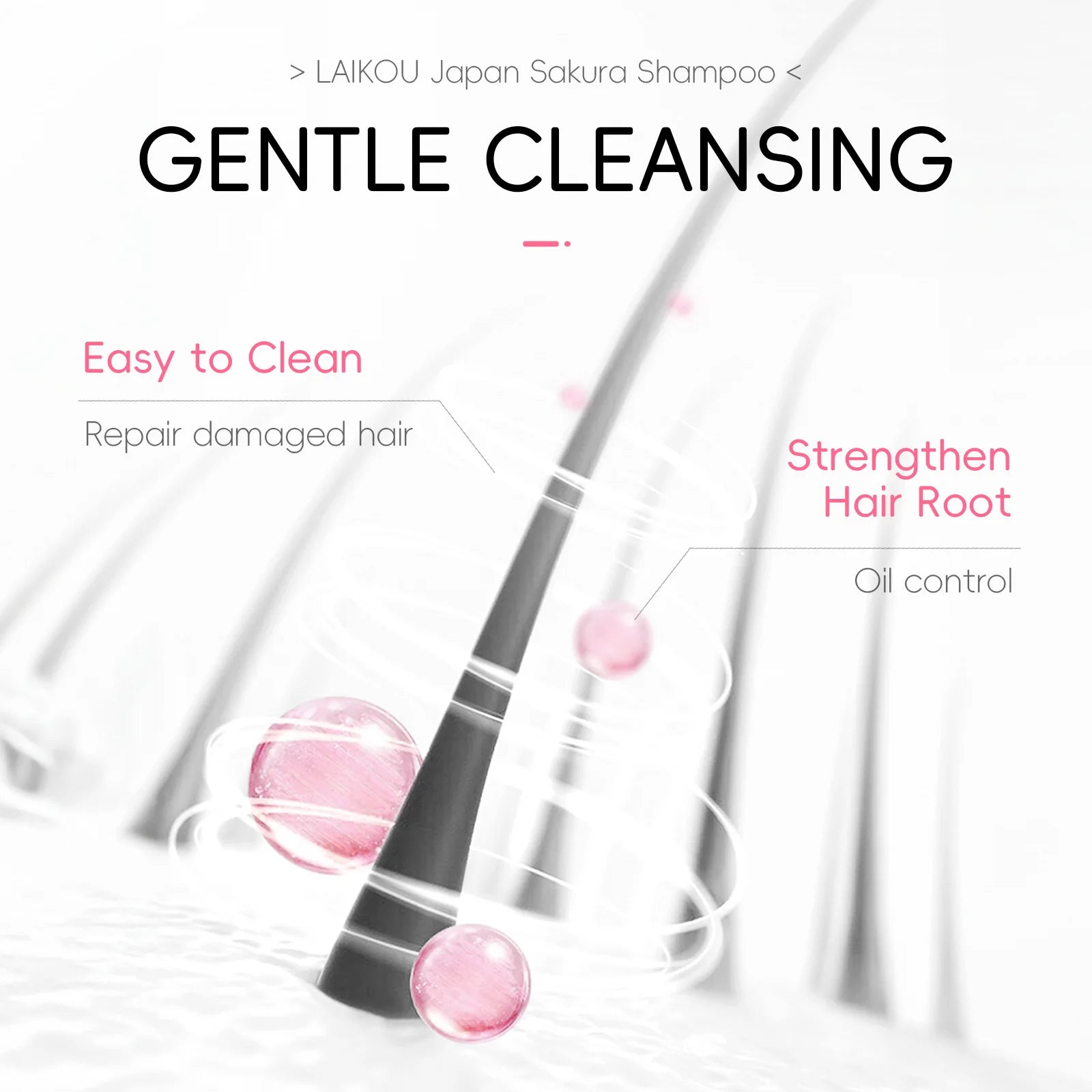 LAIKOU Sakura Shampoo Hair Nourishing Repair Damaged Anti Dandruff Oil Control Shampoos Cleansing Care Refreshing Fluffy ﻿ Oasis Select