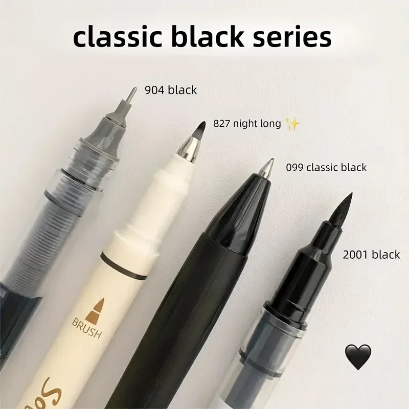 4 Vintage Pens Set, Quick-Dry Ink for Smooth Writing, Compatible with Multiple Tips,Ideal for Office Work & Notebooks,Stationary Oasis Select black