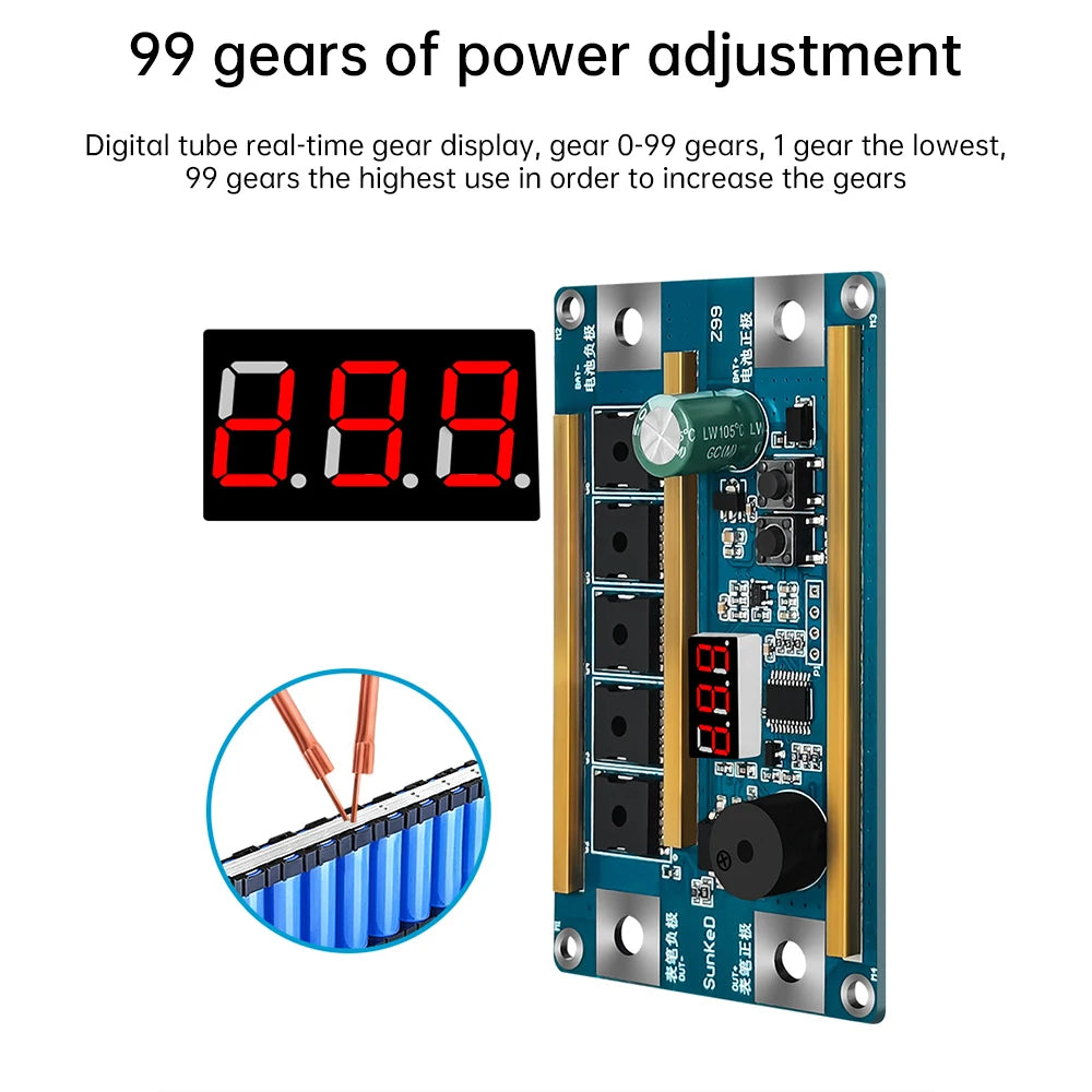 12V 99 Gears Spot Welder Kit Digital Power Adjustable Spot Welding Pen Control Board Nickel Sheet For 18650 Lithium Battery Oasis Select