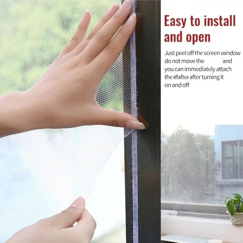 1-10PCS Thickened Polyester Mosquito Net Screen Self Adhesive with Velcro Simple Invisible Window Screen for Home Oasis Select