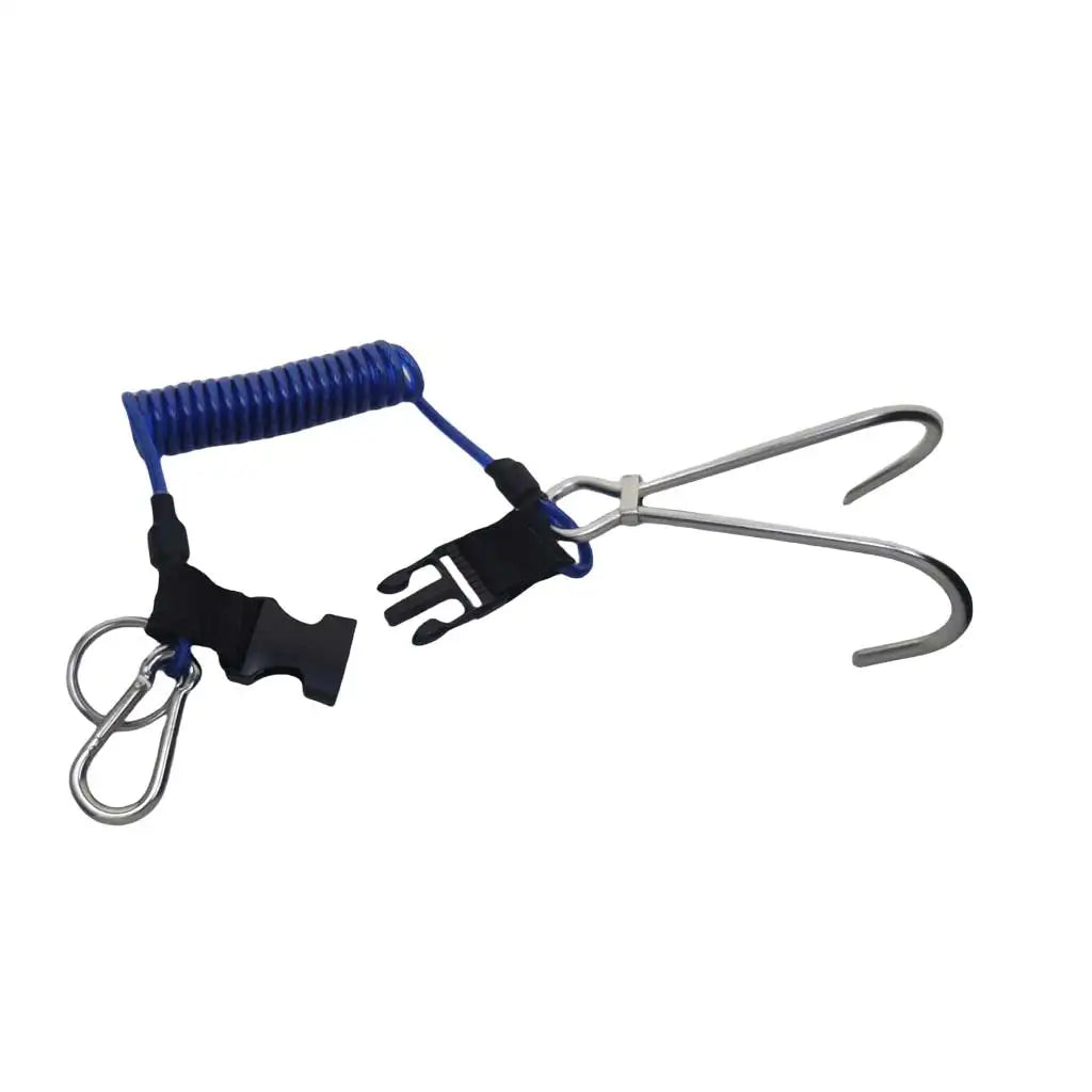 Scuba Diving Reef Double Hook Spiral Coil Lanyard Drift Hook Diver Underwater Safety Tool Oasis Select