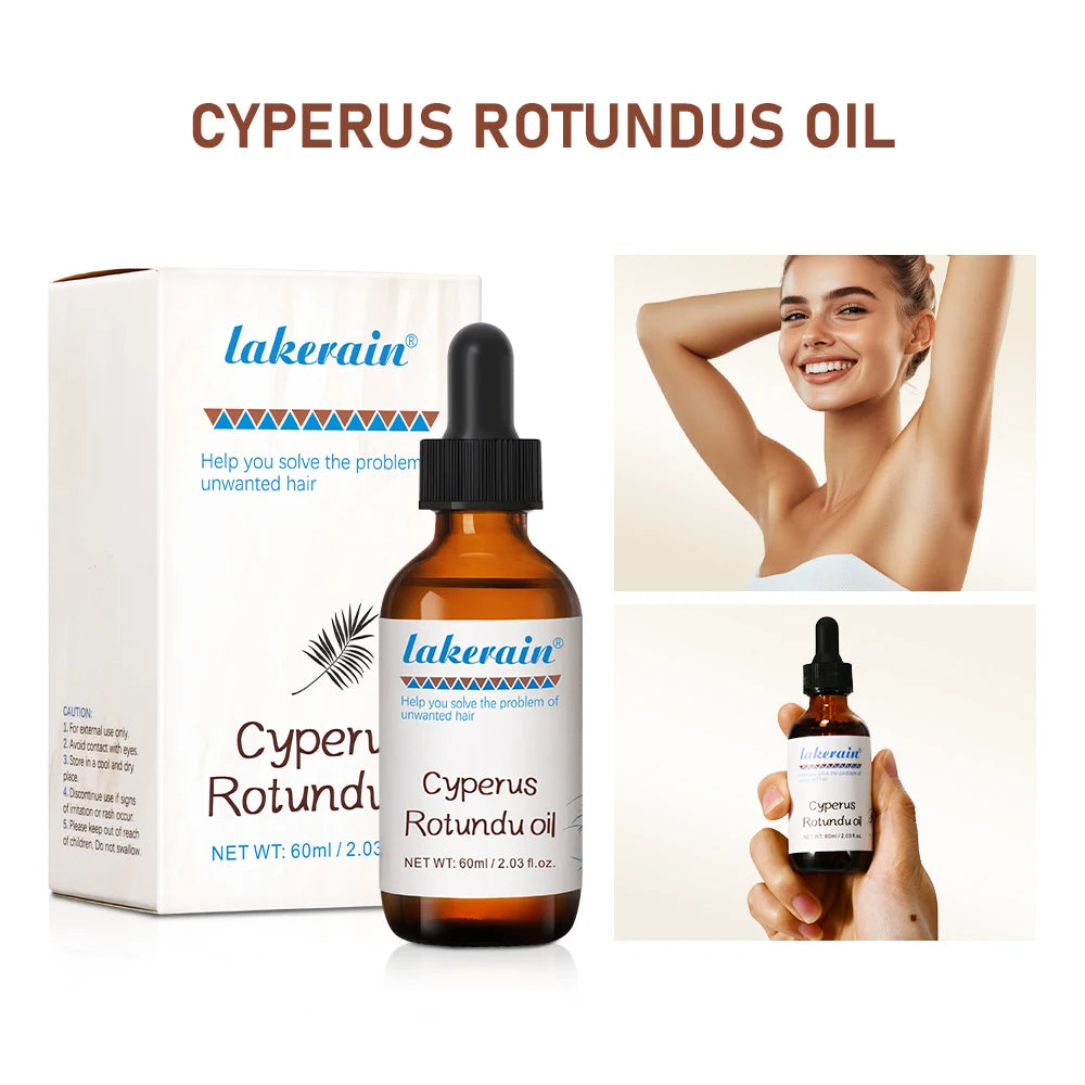 Semi-permanent Cyperus Rotundus Oil Hair Remover Armpit Legs Arms Hair Growth Inhibitor Beauty Skin Care Body Essential Oil Oasis Select 1pcs