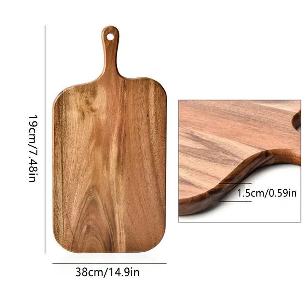 Wooden Cutting Boards for Kitchen Wooden Charcuterie Board with Handle Double-Sided Serving Plates for Kitchen Cheese Commercial Oasis Select B