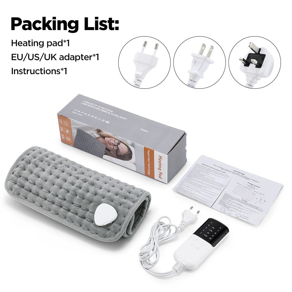 Hailicare Electric Heating Pad 30×60cm – 10 Levels, Washable