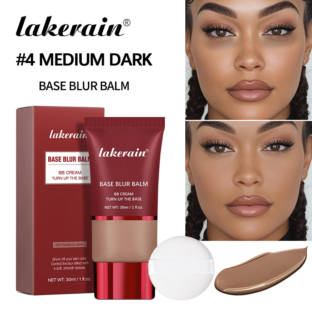 Lakerain Matte Liquid Foundation & Puff – Waterproof Oil Control Liquid Foundation Oasis Select 4 dark and puff