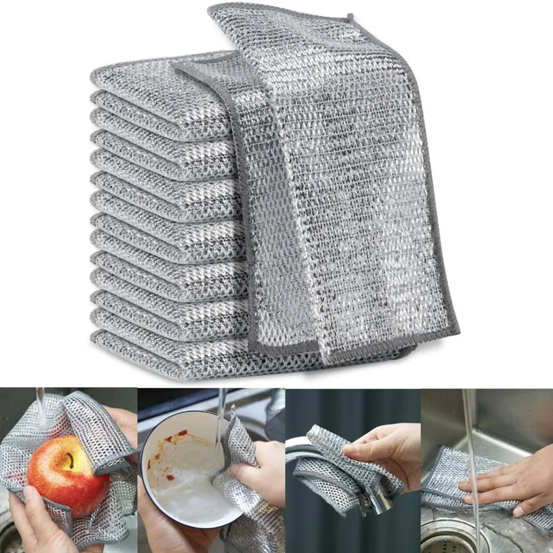 Multifunctional Non-Scratch Wire Dishcloth Wire Dishcloth Multipurpose Wire Microfiber Cloth Cleaning Cloth Magic Dish Towel Oasis Select