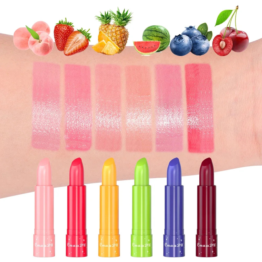 CmaaDu 6-Color Long-Lasting Moisturize Lip Gloss Waterproof Liquid Lipstick Set - Fruity，Color Changes As the Temperature Rises Oasis Select