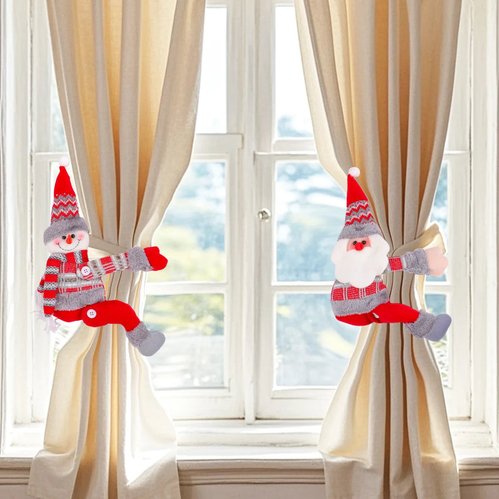 Christmas Decorations Home Curtain Decoration Buckle Cartoon Doll Holding Buckle Window Decoration Decoration Christmas Gifts Oasis Select