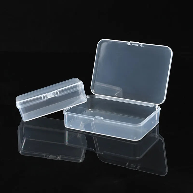 3Pcs Transparent Lidded Storage Box Small Organizer Case for Stationery Cosmetics Jewelry and Sundries Storage Containers Oasis Select