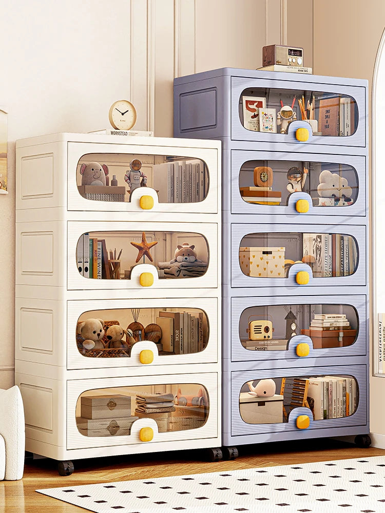60cm Flip-Top Multi-Layer Storage Cabinet with Casters