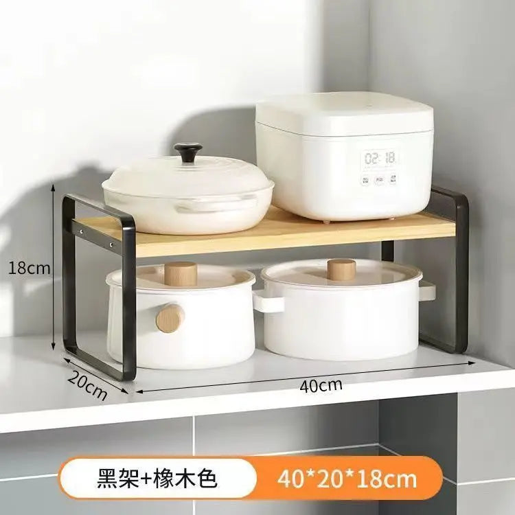 Countertop Kitchen Storage Rack – Layered Cabinet Organizer