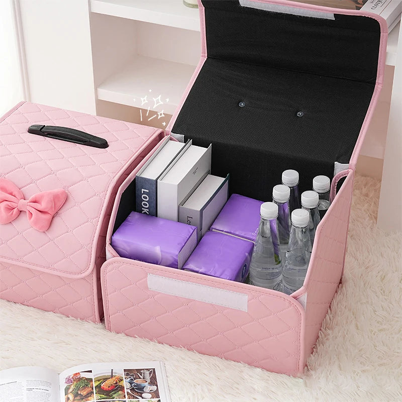 Large Capacity Car Trunk Storage Box Folding Car Storage Box Sundries Organizer Box Women's Pink Auto Accessories Oasis Select