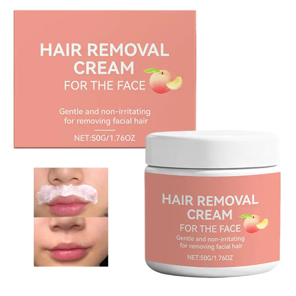 Facial Hair Removal Cream, Natural Aloe Vera Quick Gentle Fast-Acting Hair Remover Cream for Face & Lip, Moisturizing & Soothing Oasis Select 50g