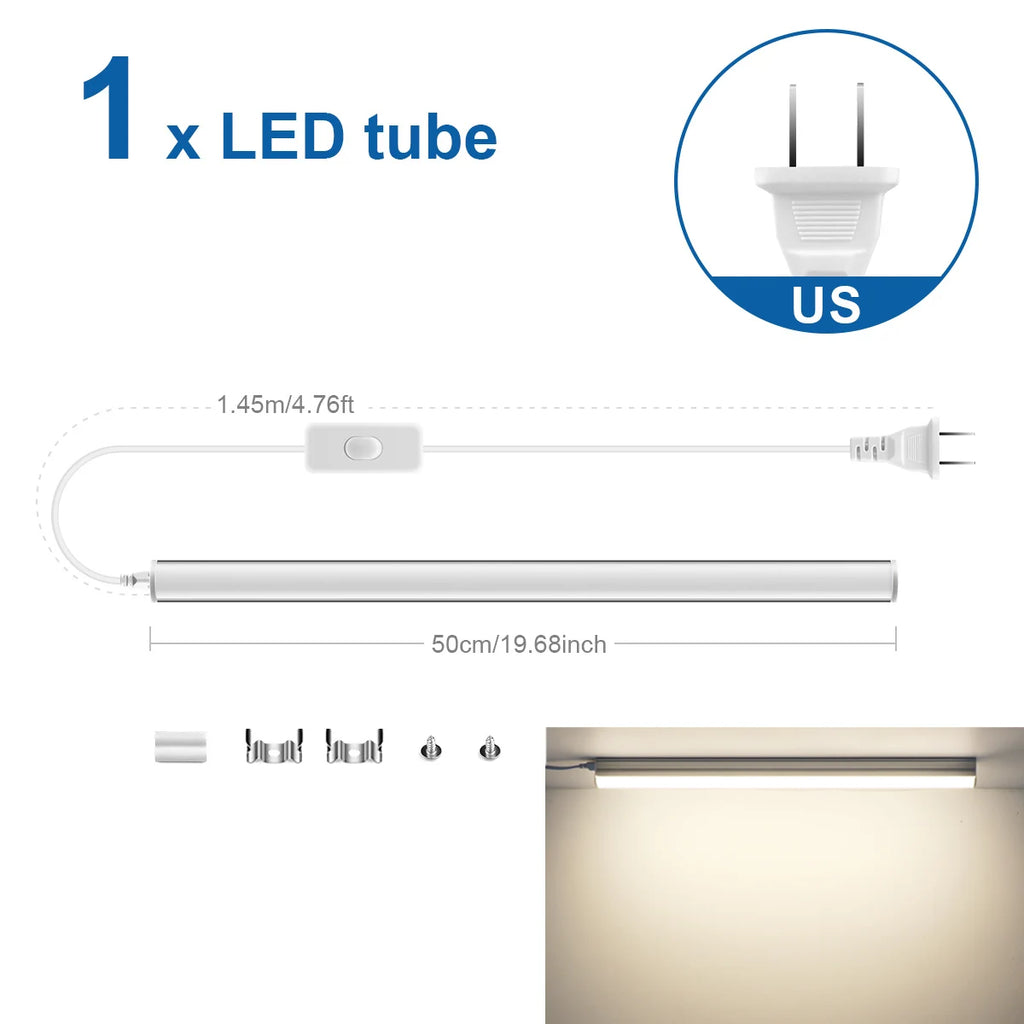 15W T5 LED Tube Light 50cm, Energy-Saving 50%, No Flicker, 3 Colors, Instant On, for Home/Office/Shop, 50K Hours Long Life Oasis Select NeutralWhite US Plug