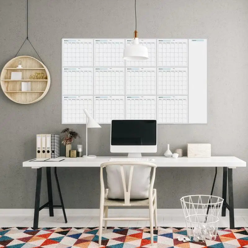Erasable Yearly Planner Calendar Dry Erase Wall Calendar Giant Erasable Wall Calendar Blank Undated Yearly Calendar for Planning Oasis Select