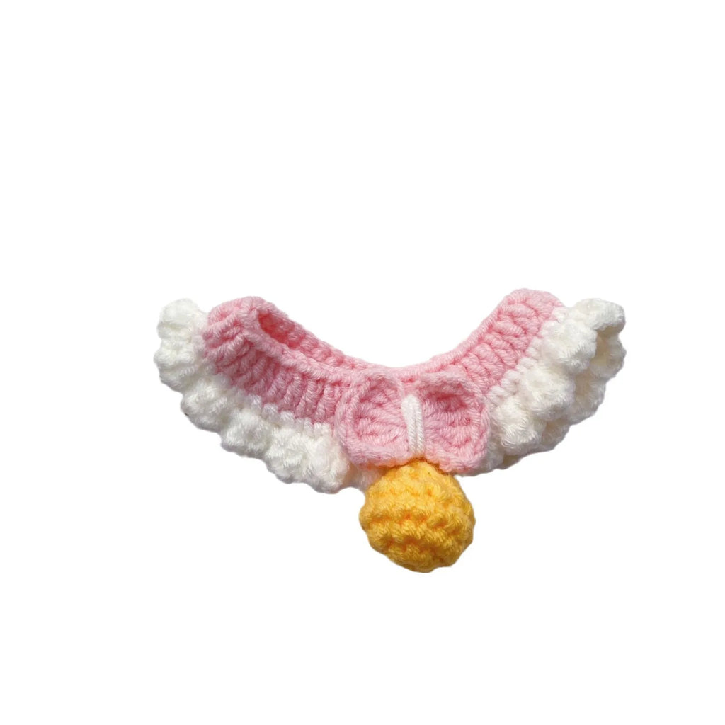 Cat Collar, Hand-crocheted Silent Bell, Pet Collar, Cute Accessories for Taking Photos with Cats and Dogs, Scarf Oasis Select