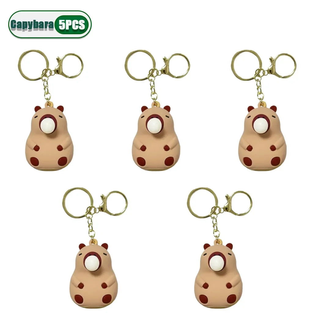 Capybara Squeeze Bubble Keychain – Cute Bag & Car Charm Gift