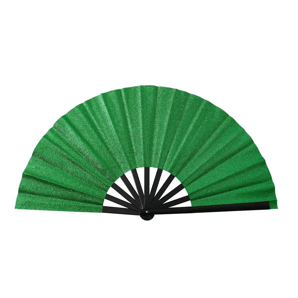 Foldable Bamboo Fan Lightweight Holding Laser Colors Hand Portable