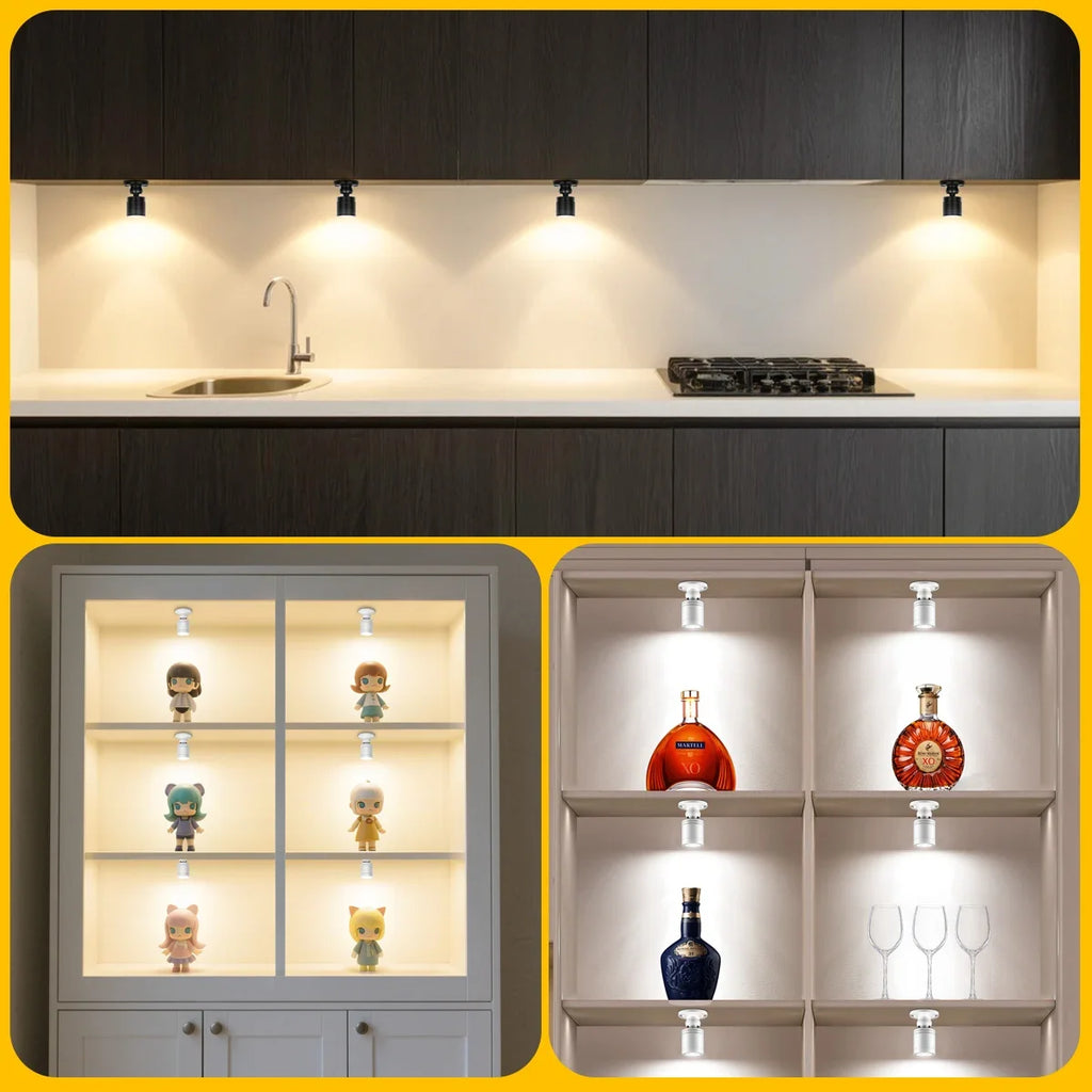 1/2/4/6/10Pcs a Pack Mini LED Spotlight 3W 12V Aluminum Shell Ceiling Wardrobe Wine Cabinet Surface Mount Home Wall Decor Lamp Oasis Select