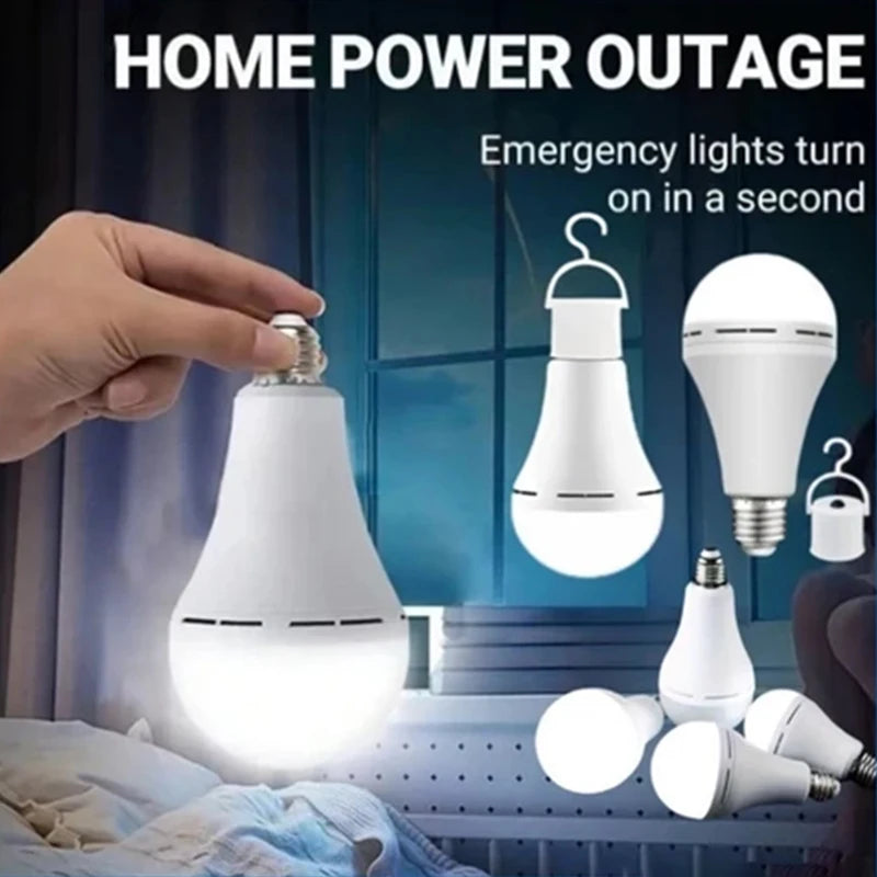 9W/15W Emergency Light Bulb Portable Rechargeable Lighting Bulb With Hook E27 LED Energy-saving Lamps For Camping Night Fishing Oasis Select