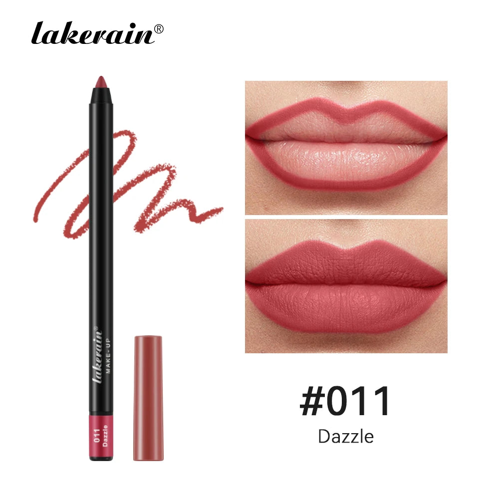 12 Colors Matte Lipliner Pencil Red Contour Tint Lipstick Waterproof Long Lasting Non-stick Cup Moisturising Lips Makeup Oasis Select 11 Dazzle