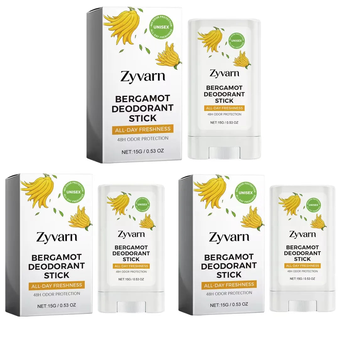 Refreshing Deodorant Balm Stick Natural Bergamot All Day Anti-odor Oasis Select 15g x3 boxed