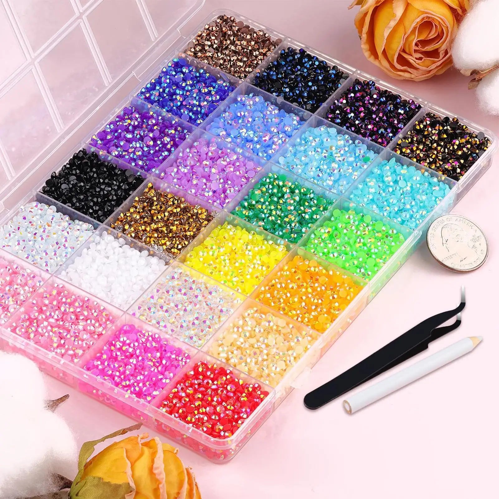 Rhinestones for Crafting 32000 Pieces 3mm Jelly Rhinestones with 40 Colors Jelly Gems Decoration for Jewelry Crafts Shoes Oasis Select