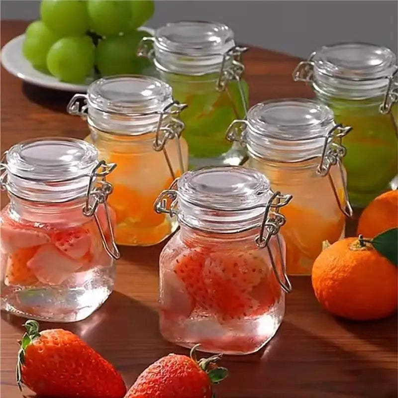 50/100ml Glass Bottle Sealed Jar For Kitchen Food Pickle Fruit Canned Transparent Big Mouth Jam Bottle Storage Jar Household Oasis Select