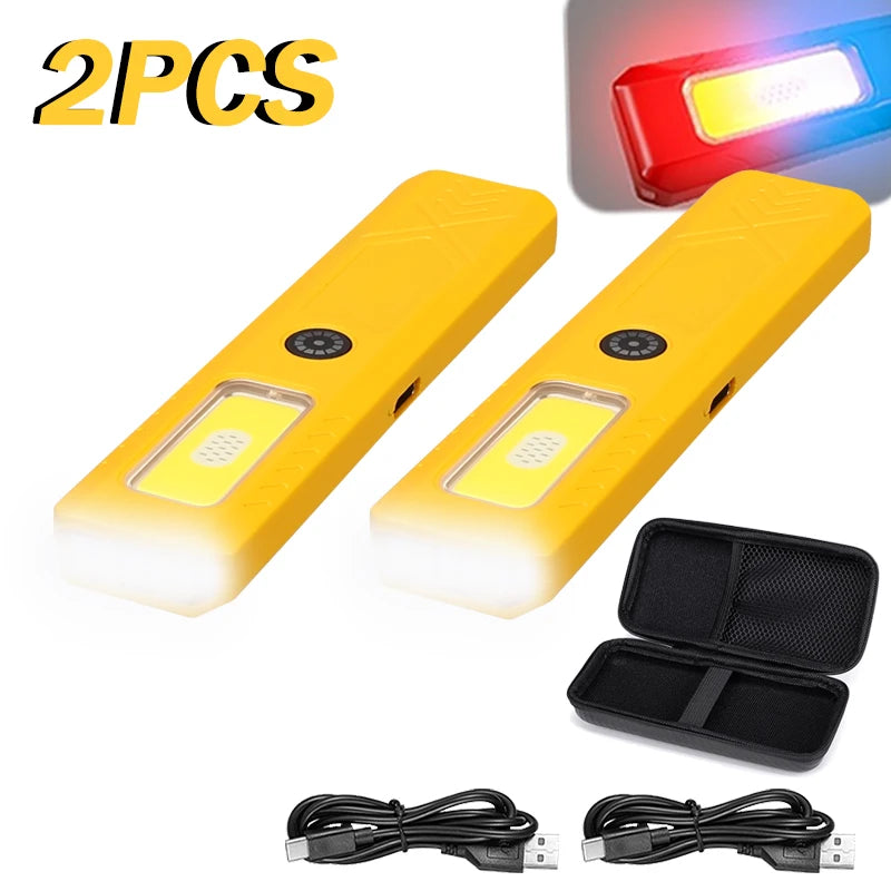 Mini EDC Flashlight USB Rechargeable – COB+LED, 6 Modes, Clip