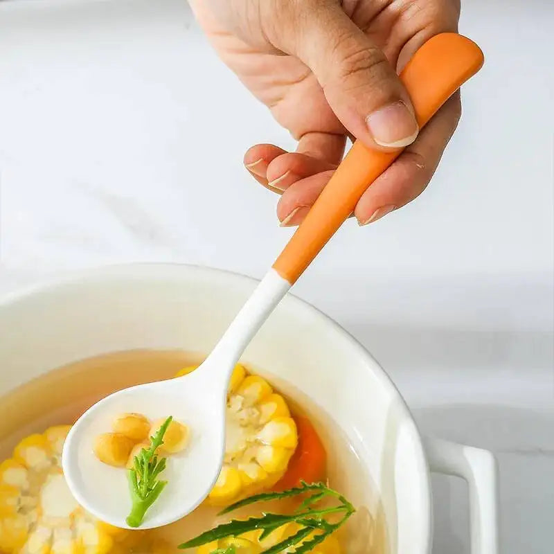 Ceramic Western Creative Spoon Dessert Coffee Stirring Spoon Children's Eating Small Round Spoon Household Kitchen Tablewear Oasis Select