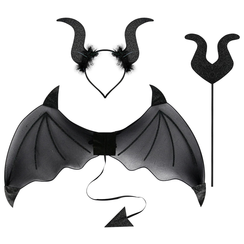 New Arrival Halloween Party Devil Headband & Magic Wand - Performance Props for Festive Atmosphere Oasis Select black one size fits all