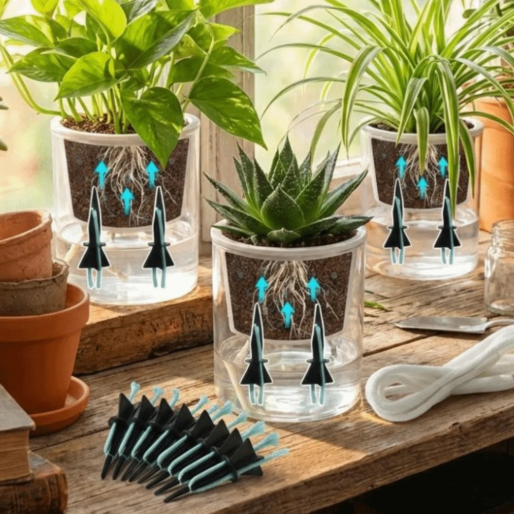 Adjustable Self-Watering Spikes Water-Absorbing Plastic Plant Watering Spikes Planting Tool Slow-Release Plant Ground Nails Oasis Select