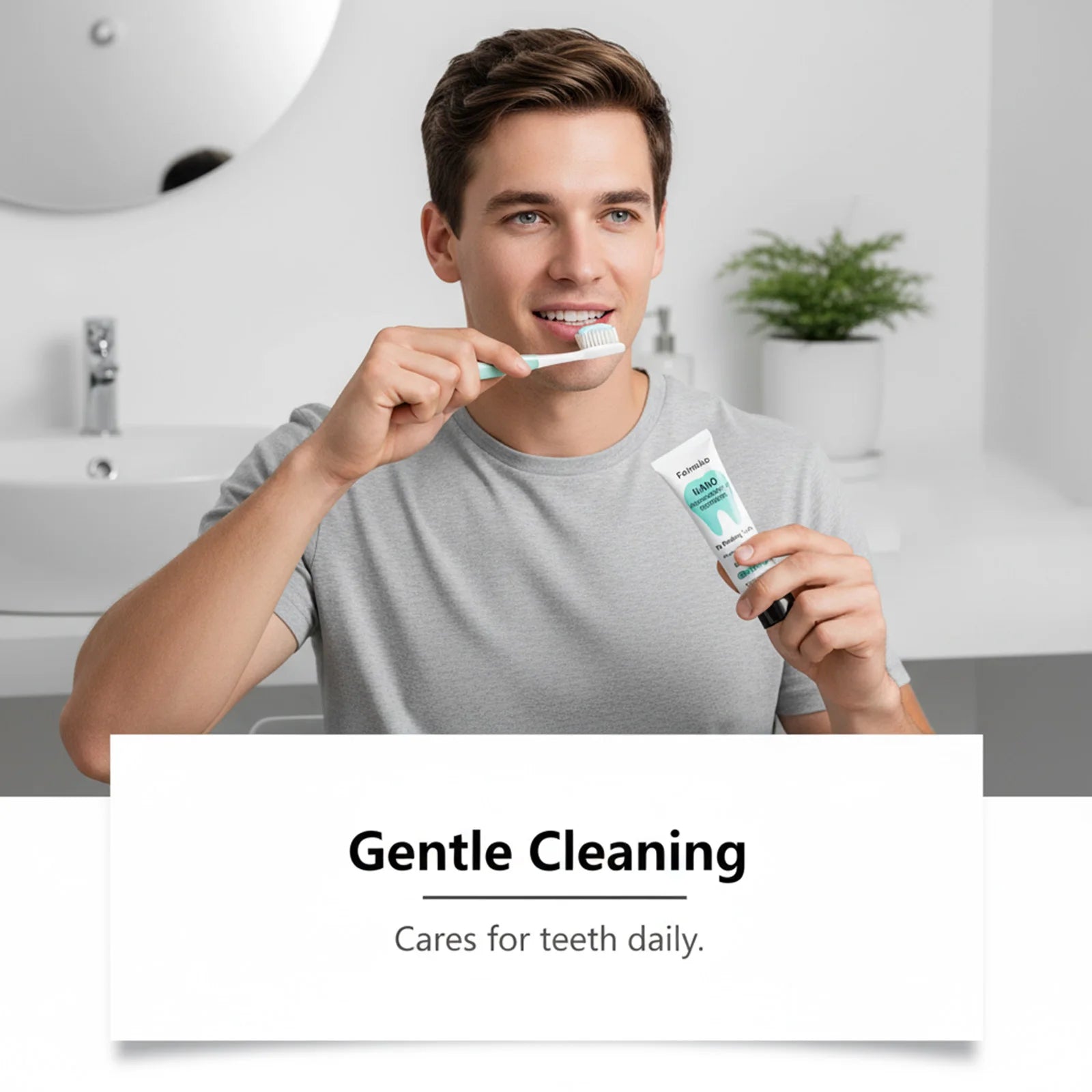 Mint Toothpaste Gentle Formula Daily Teeth Cleaning Long-Lasting Fresh Breath Oral Care Sensitive Gums Friendly Oasis Select